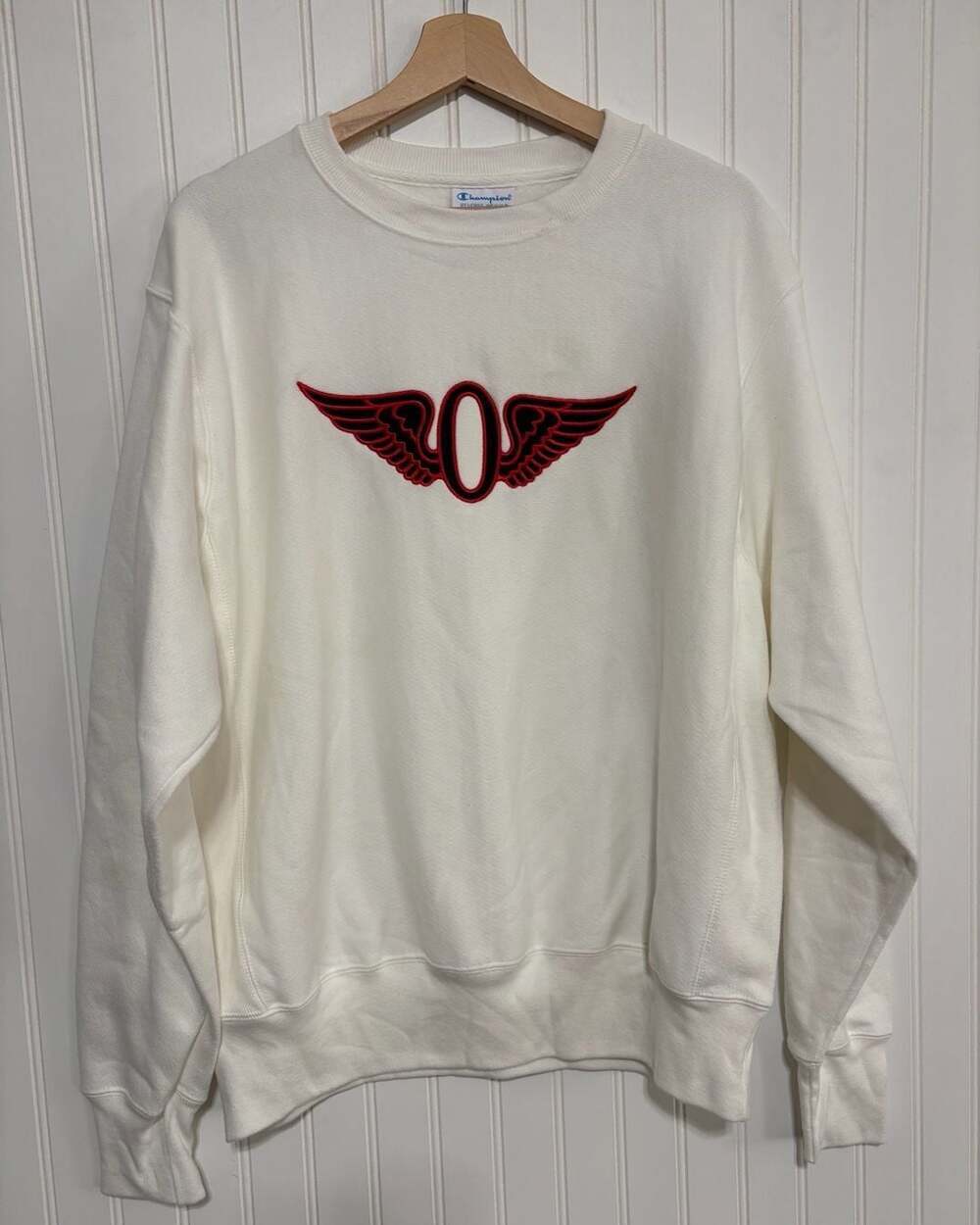 Vintage Champion x Oakley Reverse Weave Winged O Logo Sweatshirt White Size M